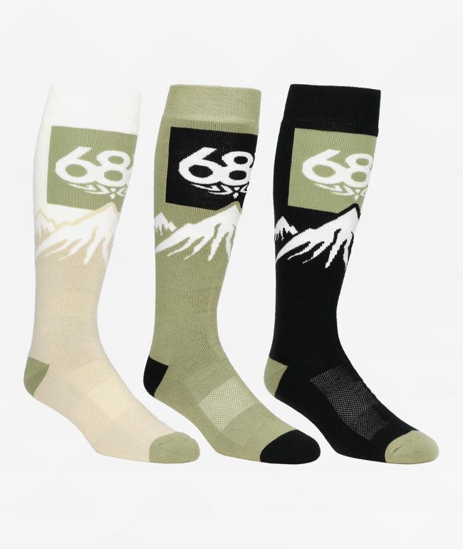 686 Snow-Caps 3 Pack Snowboard Socks - 686