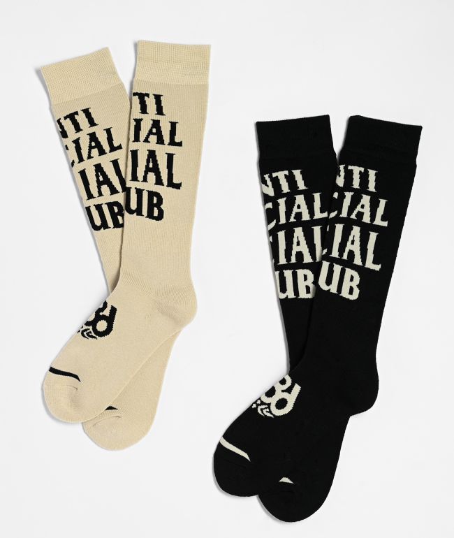 686 x Anti Social Social Club 2 Pack Snowboard Socks - 686