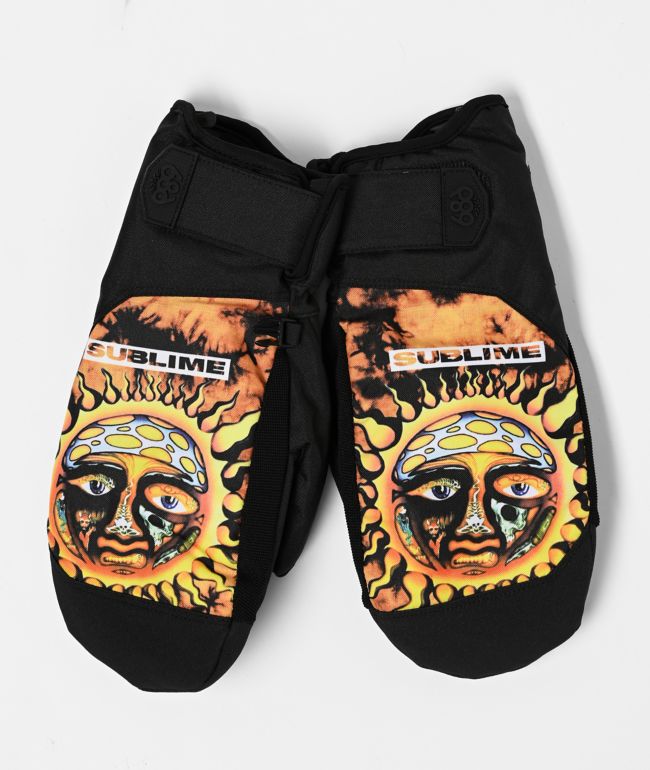  686 x Sublime Revel Orange Tie Dye 10K Snowboard Mittens - 686