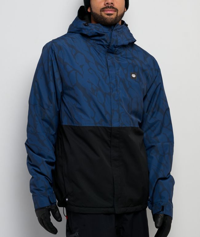686 Foundation Navy Colorblock 10K Insulated Snowboard Jacket - 686