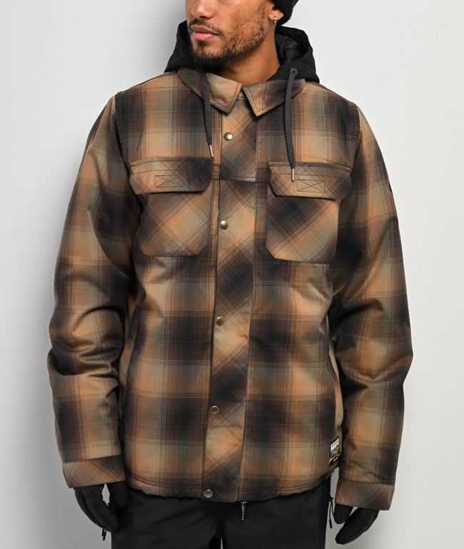 686 Woodland Brown Plaid 10K Insulated Snowboard Jacket - 686