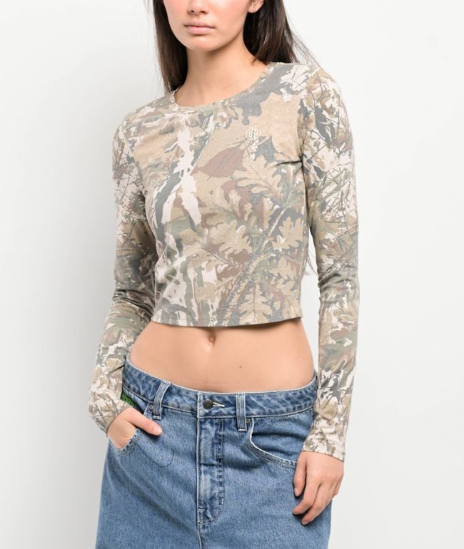 Ninth Hall Fundementals Light Camo Crop Long Sleeve T-Shirt - Ninth Hall Fundamentals