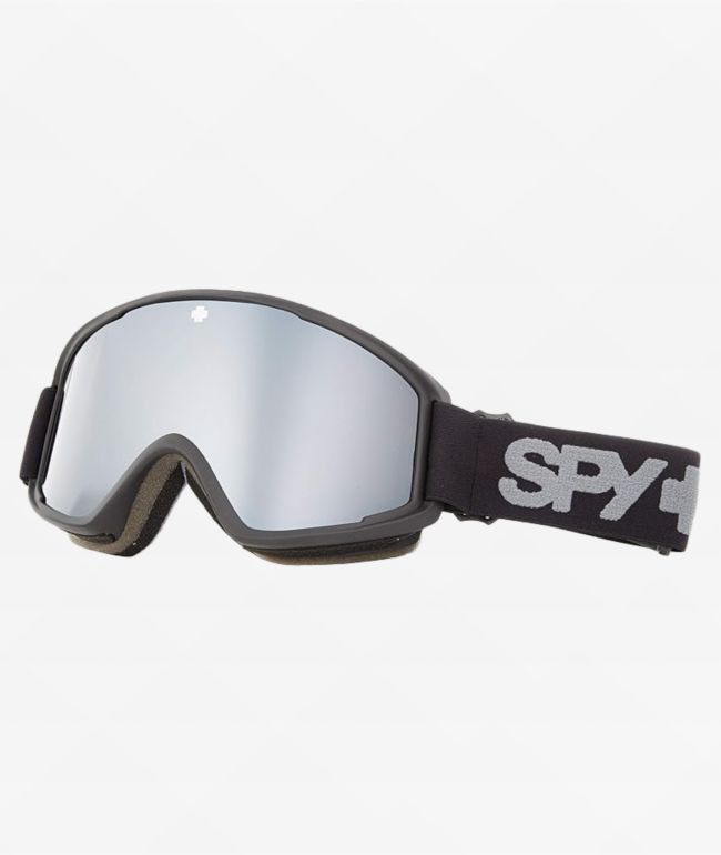 Spy Crusher Elite Matte Black & Silver Mirror Snowboard Goggles - Spy