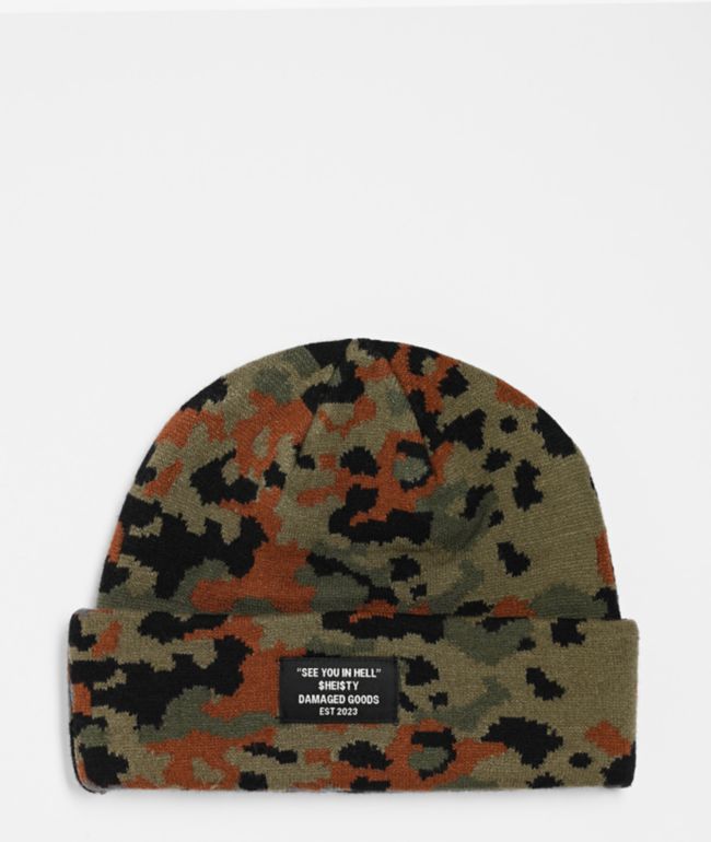 Sheisty Cross Reversible Black & Grey Skully Beanie | Zumiez