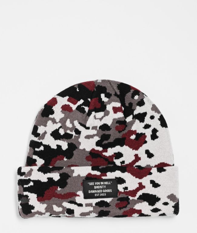 Sheisty Spot Camo Grey Beanie - $hei$ty