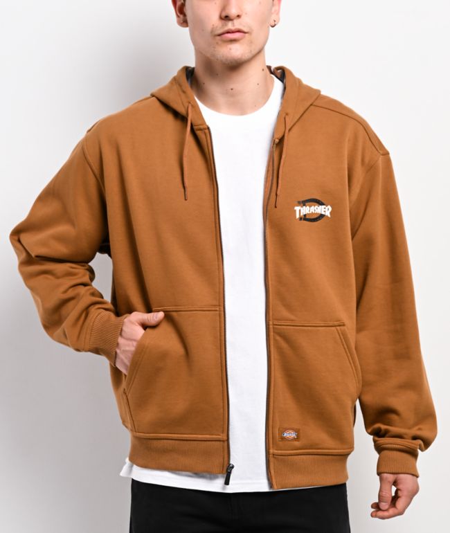 Dickies x Thrasher Brown Zip Hoodie - Dickies