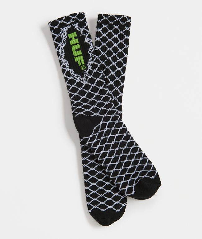 HUF Broken Fence Black Crew Socks - HUF