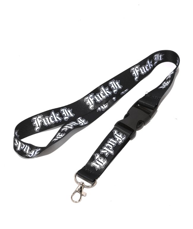 HUF Old English Fuck It Black Lanyard - HUF