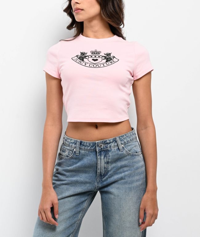Juicy Couture Scottie Dog Whisper Pink Crop T-Shirt - Juicy Couture
