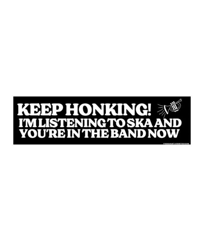 Frog Mustard Keep Honking I'm Listening To Ska Sticker - Frog Mustard