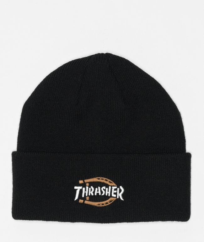 Dickies x Thrasher Horseshoe Black Beanie  - Dickies