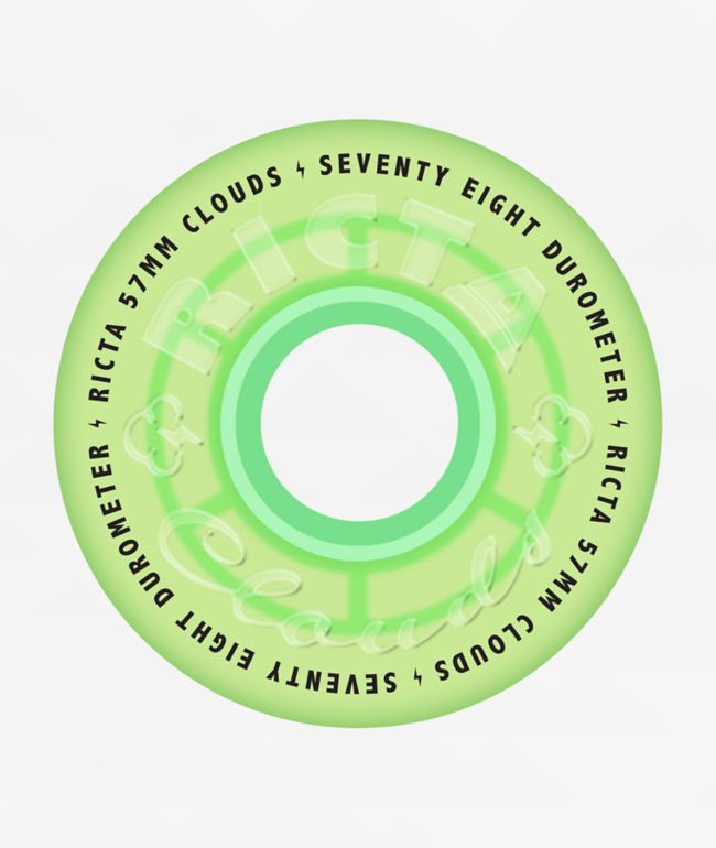 Ricta Clouds 57mm 78a Green Clear Cruiser Skateboard Wheels - Ricta Wheels