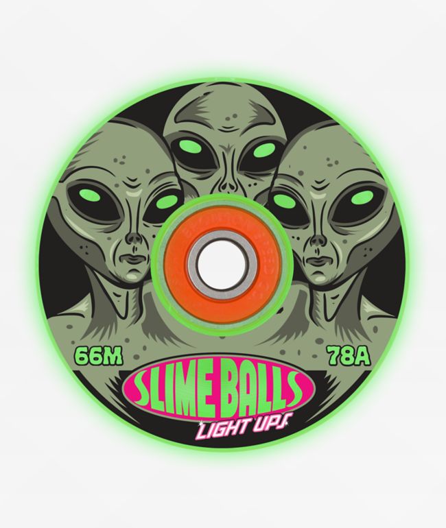 Slime Balls OG Slime Spewage 60mm 78a Green & Yellow Swirl Cruiser