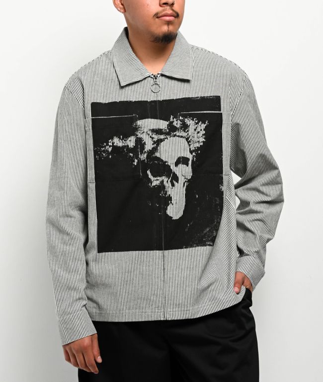 Welcome Crowned Stripe Zip Long Sleeve Shirt - Welcome Skateboards