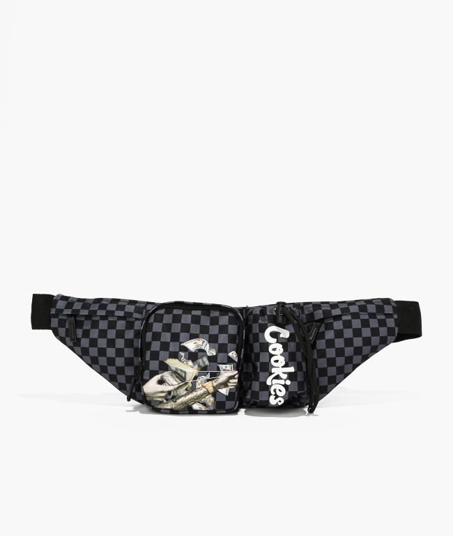 Cookies Throwin Bands Parker Black & Grey Checkerboard Fanny Pack  - Cookies Clothing