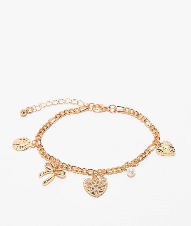 Fantas Eyes Charm Gold Bracelet - 