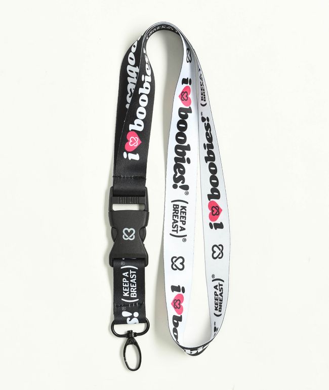 Keep A Breast Foundation I Heart Boobies Black & White Lanyard - Keep A Breast Foundation