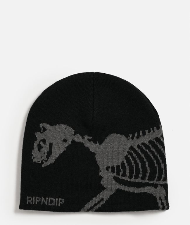 RIPNDIP Fossil Black Skully Beanie - RIPNDIP