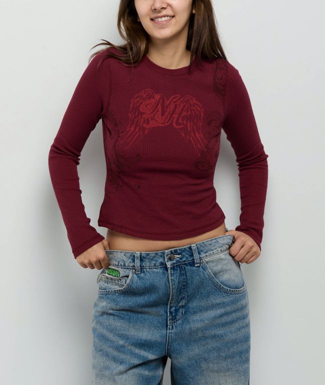 Ninth Hall Selma Red Thermal Long Sleeve T-Shirt - Ninth Hall