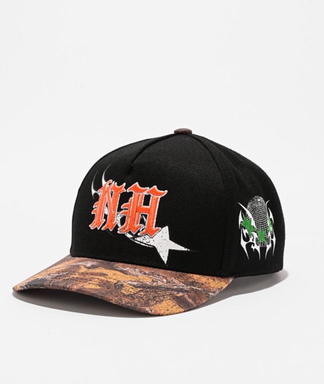 Ninth Hall A Frame Star Black & Camo Snapback Hat - Ninth Hall