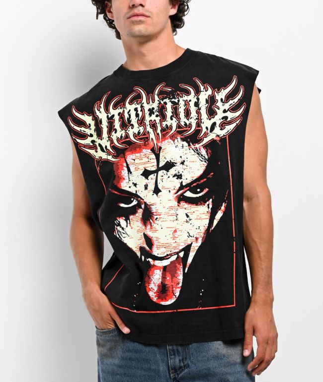 Vitriol Unfazed Black Wash Tank Top - Vitriol