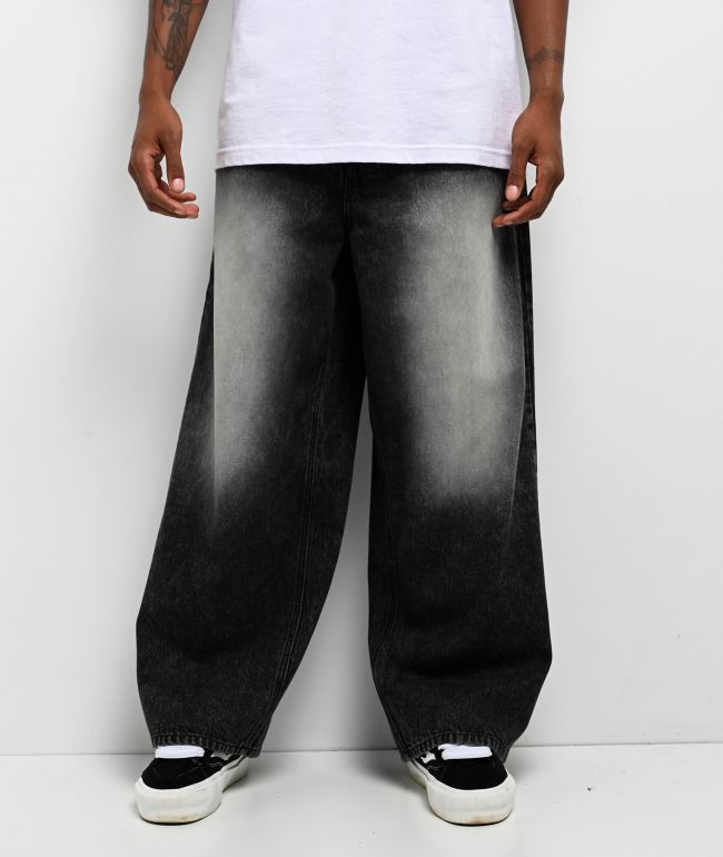 Empyre Asphalt Black Wash Ultra Wide Jeans - Empyre