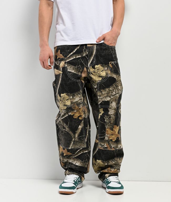 Empyre x Realtree Edge Double Knee Black Camo Canvas Loose Fit Skate Pants - Empyre