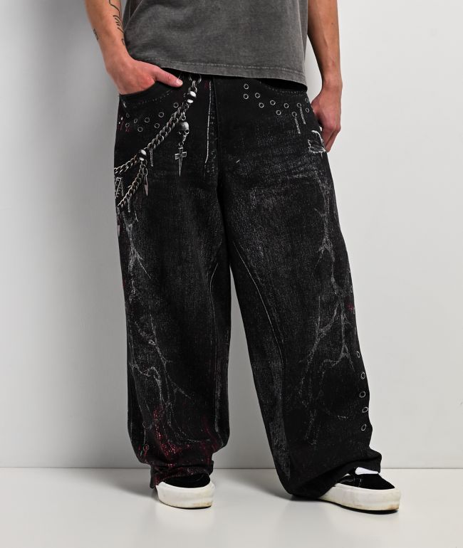Vitriol Void Optical Black Printed Jeans - Vitriol