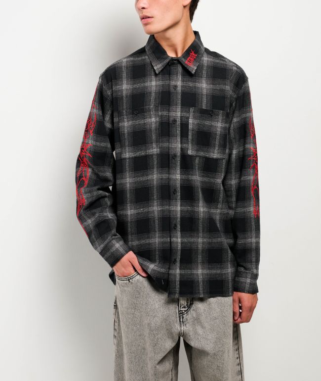 Vitriol Initial Black & Grey Flannel Shirt - Vitriol