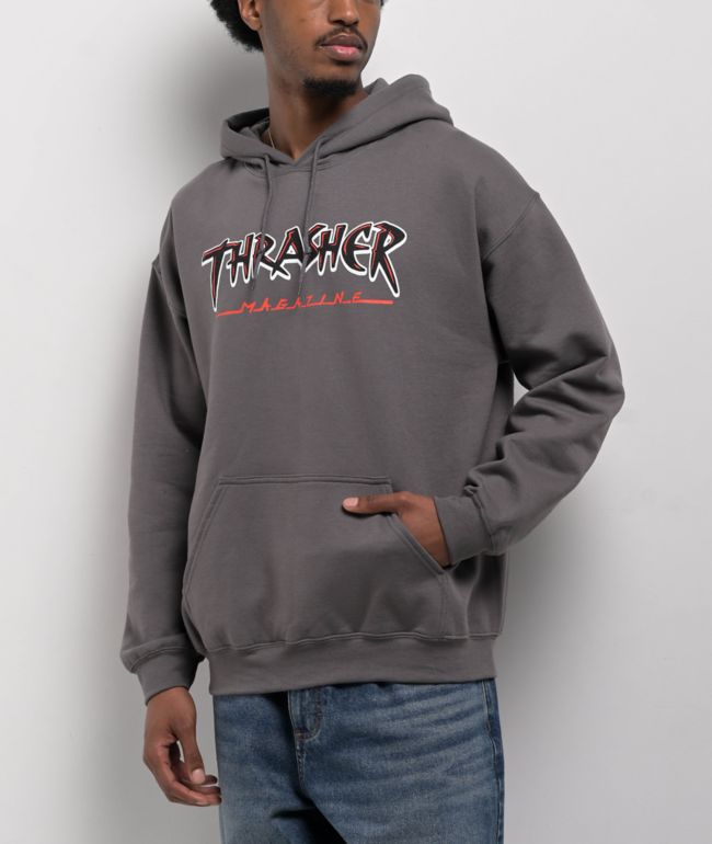 Thrasher Slash Grey Hoodie - Thrasher