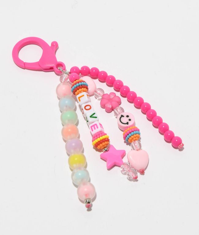 Petals and Peacocks Beadit Pink Bag Charm - Petals and Peacocks