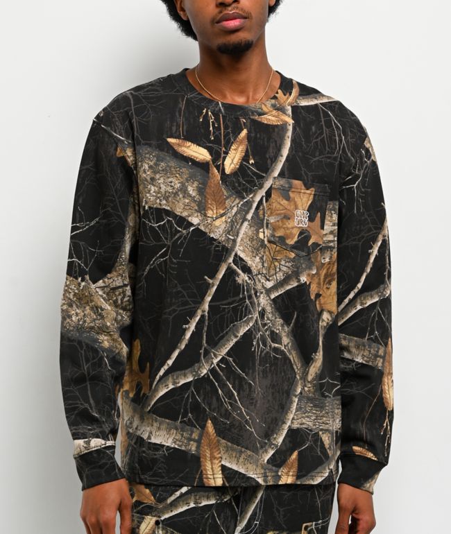 Empyre x Realtree Black Camo Long Sleeve Pocket T-Shirt - Empyre