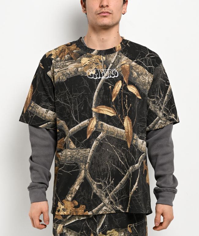 Empyre x Realtree Black Camo & Grey 2Fer Long Sleeve T-Shirt - Empyre
