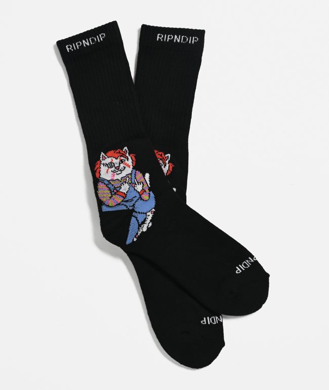 RIPNDIP Wanna Play Black Crew Socks - RIPNDIP