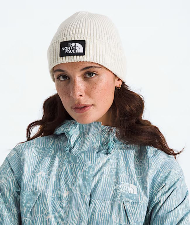The North Face Logo Box White Dune Beanie - The North Face
