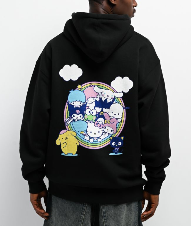Girl x Hello Kitty and Friends Rainbow Black Hoodie - Girl