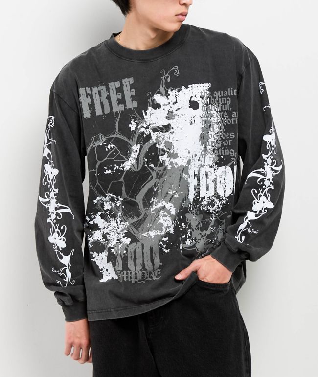 Empyre Scratch Vintage Black Long Sleeve T-Shirt - Empyre