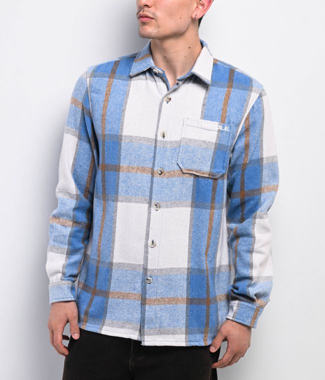 Southpole Woven Blue Plaid Flannel Shirt - Southpole