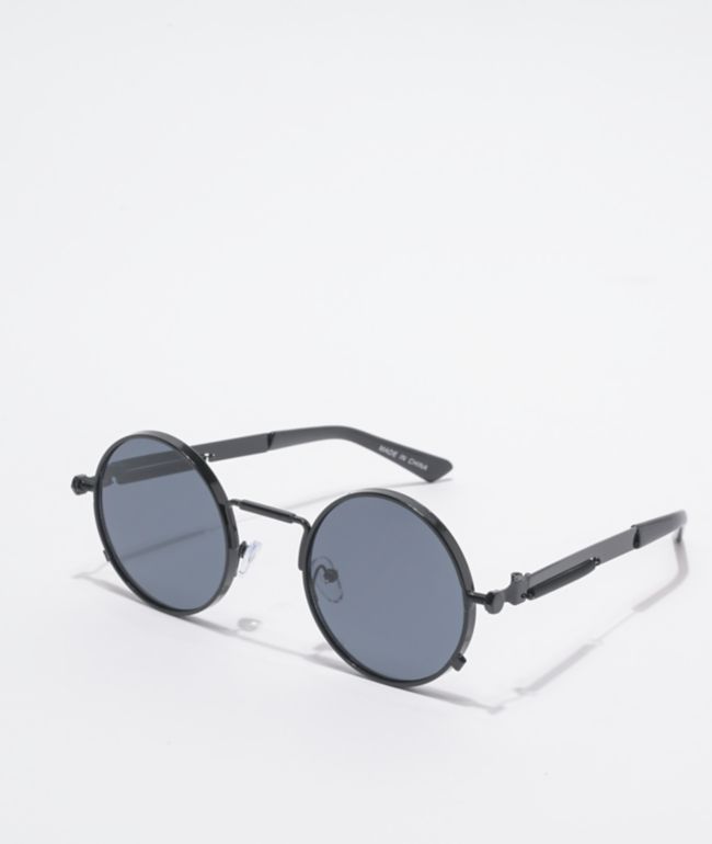 Petals and Peacocks Full Circle Black Sunglasses - Petals and Peacocks