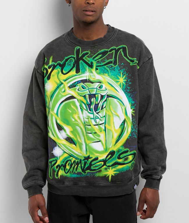 Broken Promises Cross Your Mind Vintage Black Crew Neck Sweatshirt - Broken Promises