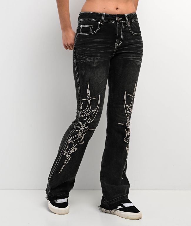 Vitriol Justina Grey Wash Straight Leg Jeans - Vitriol