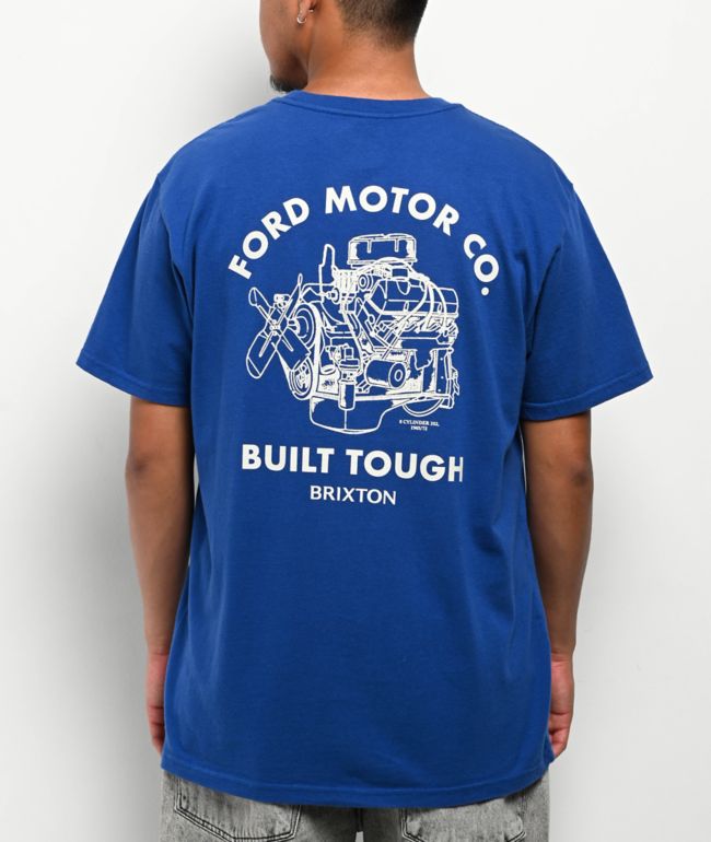 Brixton x Ford Built Tough Blue T-Shirt - Brixton