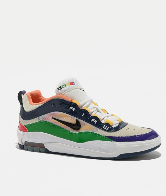 Nike SB Air Max Ishod Summit White & Orange Skate Shoes | Zumiez