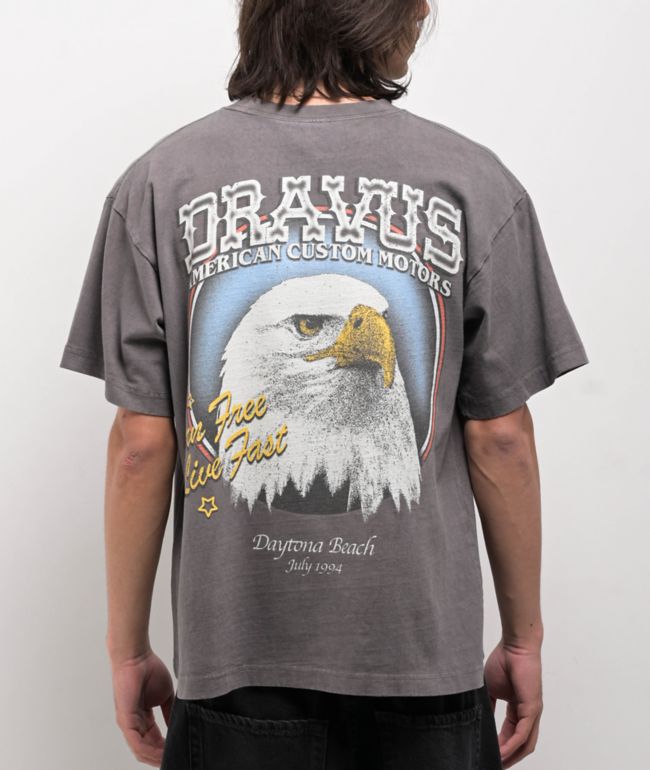 Dravus Americana Grey Wash T-Shirt - Dravus