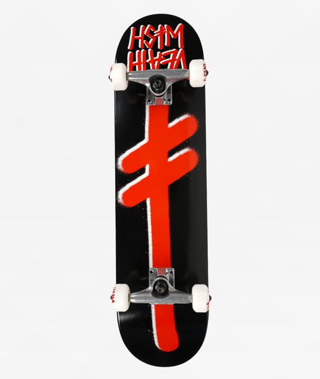 Deathwish Gang Logo Black & Red 7.75" Skateboard Complete - Deathwish