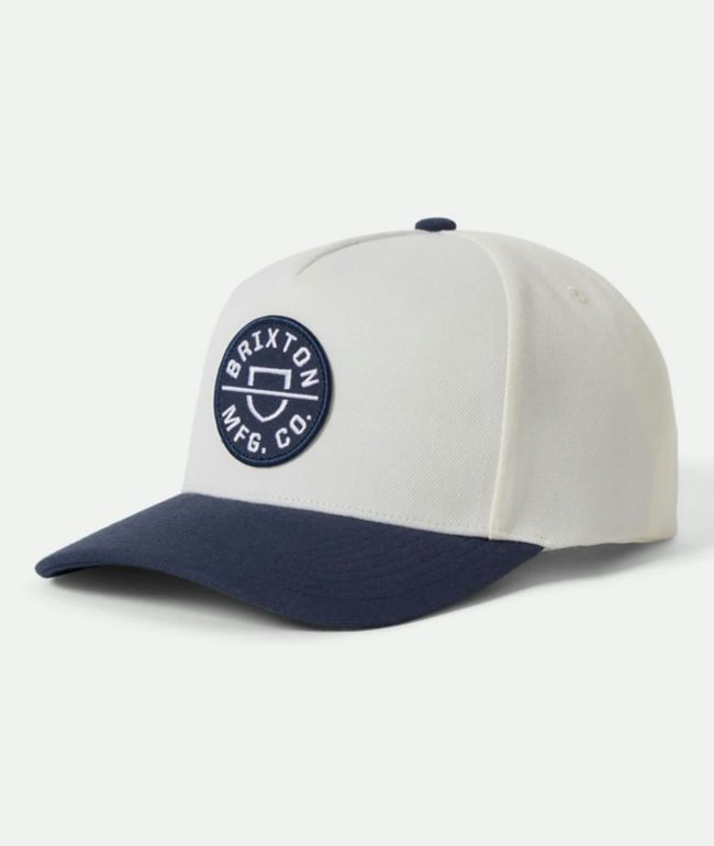 Brixton Crest Indigo & Off White NetPlus® Snapback Hat - Brixton