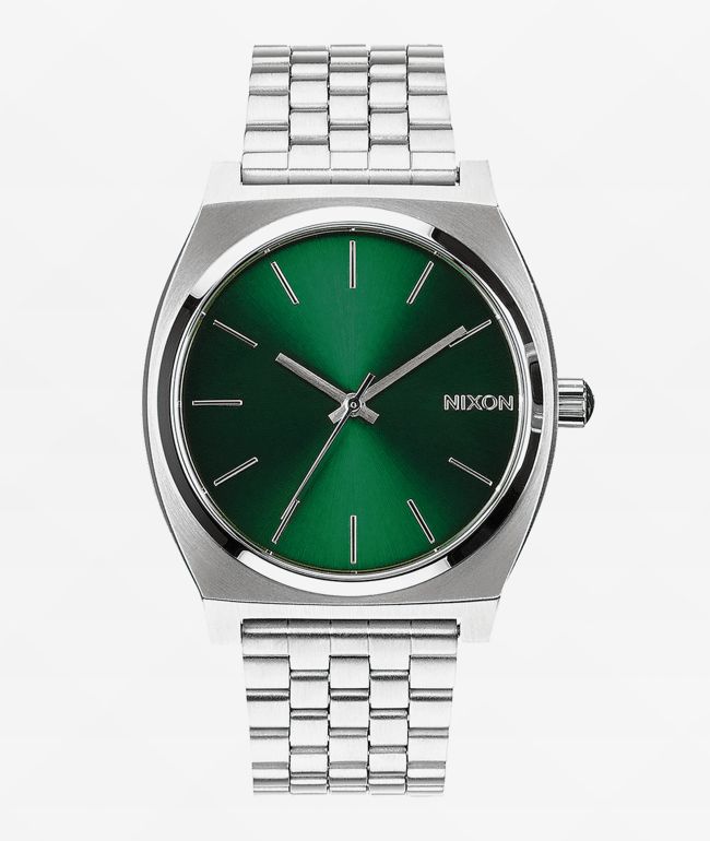 Nixon Time Teller Silver & Green Sunray Analog Watch - Nixon Watches