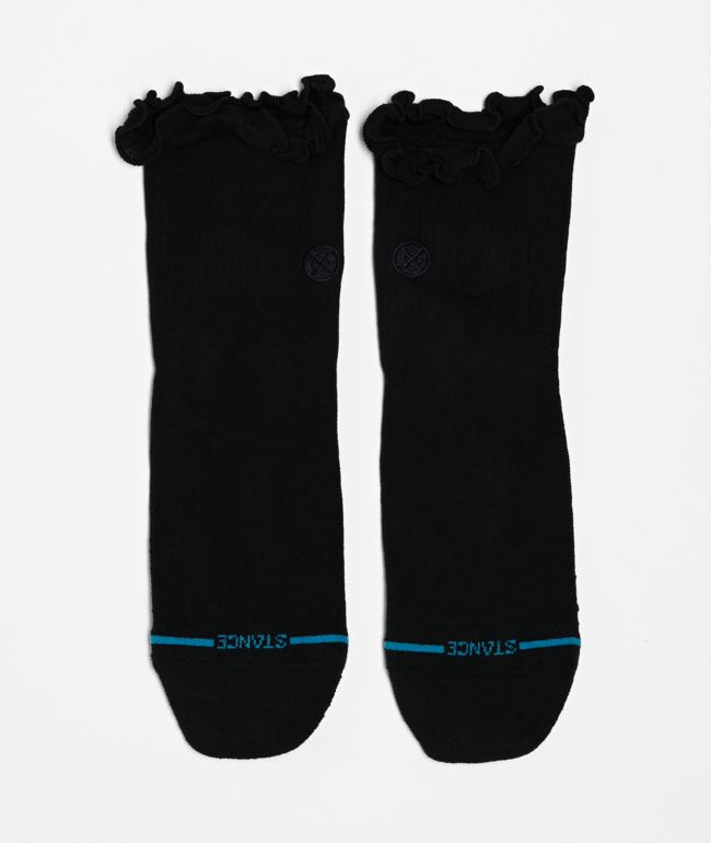 Stance Ruffle Icon Black Quarter Crew Socks - Stance