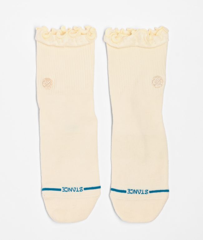 Stance Ruffle Icon White Quarter Crew Socks - Stance