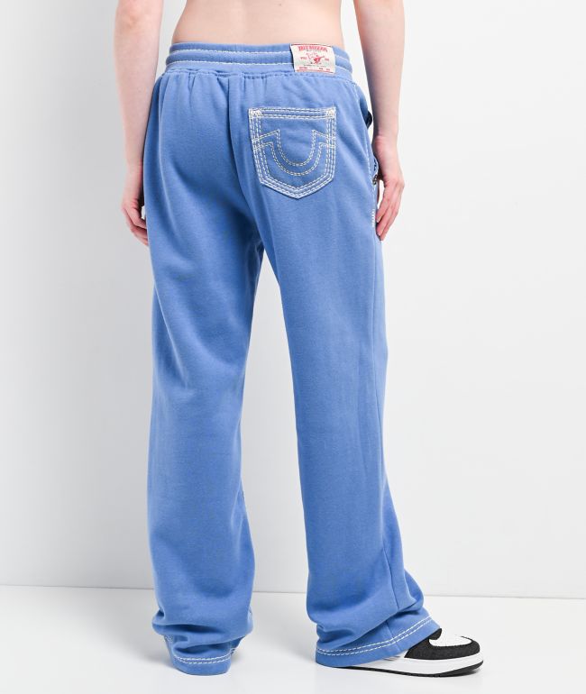 True Religion Super QT Straight Leg Blue Sweatpants - True Religion